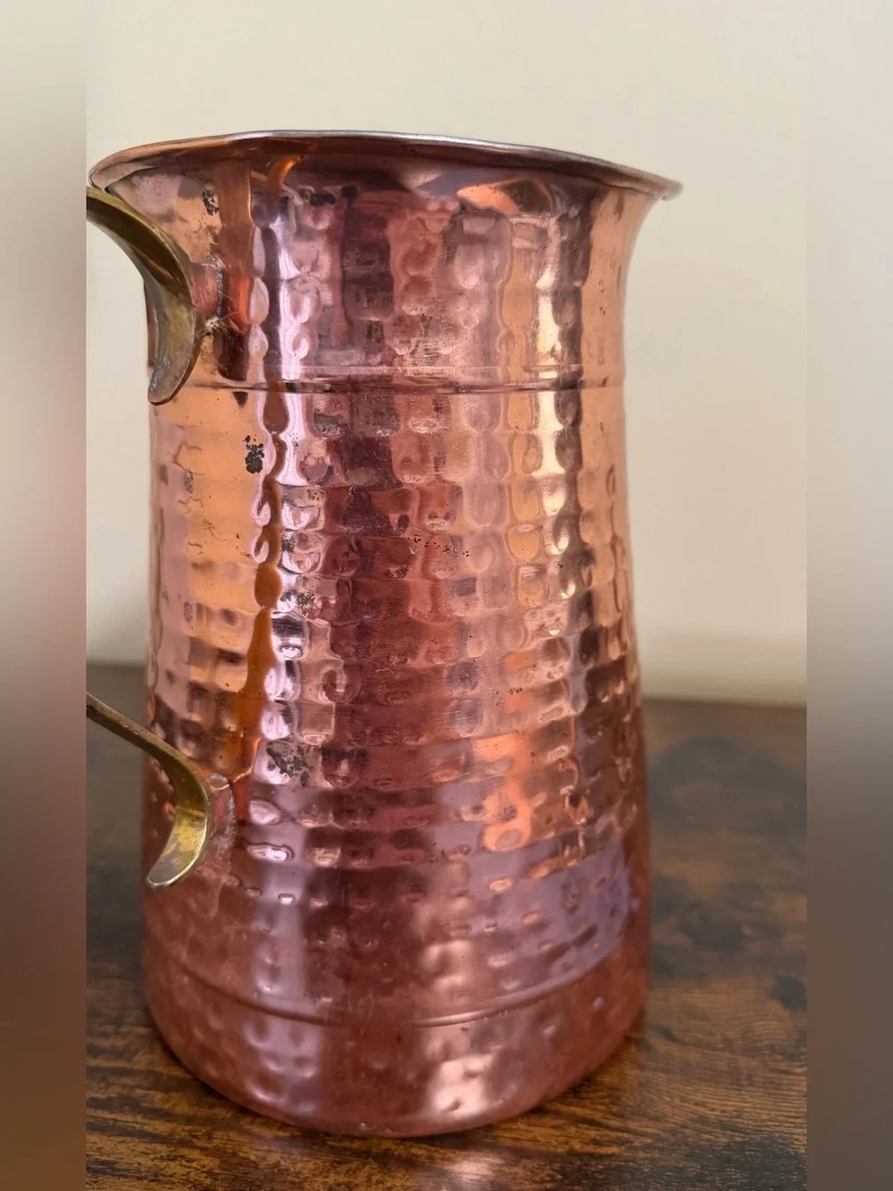 Hammered Copper Metalware Pitcher